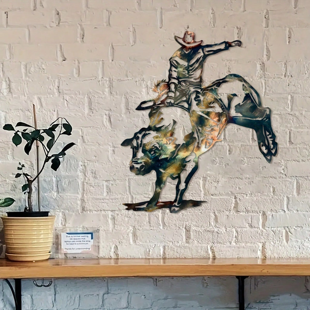 1 unique character riding metal matador art wall decoration, interior decoration, bedroom wall decoration, living room wall decoration, metal art wall decoration, suitable for modern home decoration, home decoration, room decoration, bedroom decoration
