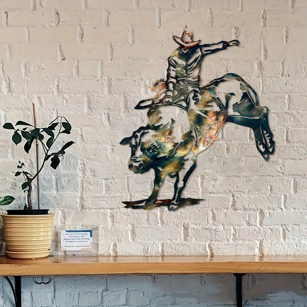 1 unique character riding metal matador art wall decoration, interior decoration, bedroom wall decoration, living room wall decoration, metal art wall decoration, suitable for modern home decoration, home decoration, room decoration, bedroom decoration
