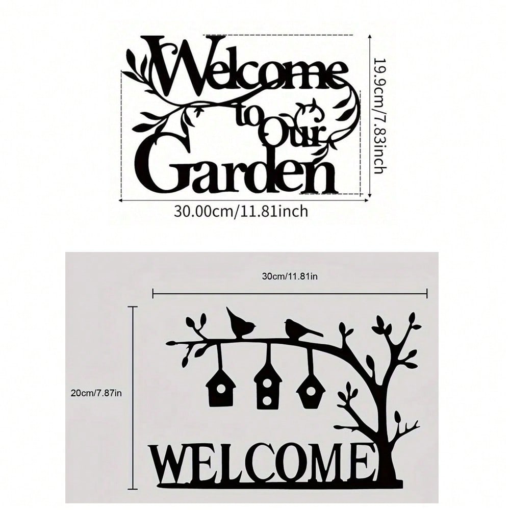 1pc Welcome To Our Garden Sign, Metal Garden Sign Decorative Wall Hanging Metal Crafts Wall Decoration Logo,Suitable For Modern Home Decor, Home Decoration, Room Decor Bedroom Decor Secondary image