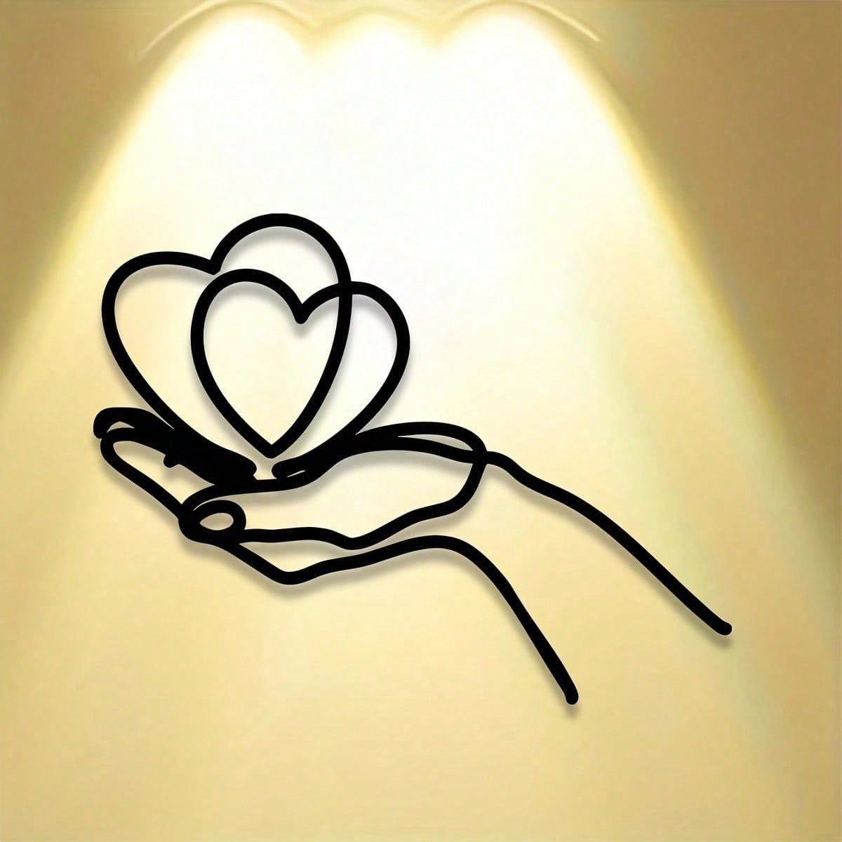 1pc LOVE Metal Art Wall Decor, 15.75*12.09 Inches. It Is A Metal Wall Sculpture For Couples And Also A Heart-Shaped Metal Mural Wall Decor. Suitable For Home, Courtyard, And Balcony Decoration. Ideal As A Decoration Or Gift For Housewarming，Suitable for m Main image