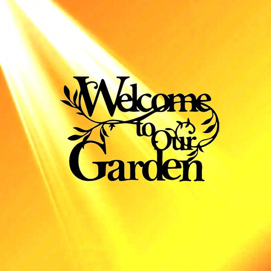 1pc Welcome To Our Garden Sign, Metal Garden Sign Decorative Wall Hanging Metal Crafts Wall Decoration Logo,Suitable For Modern Home Decor, Home Decoration, Room Decor Bedroom Decor Main image