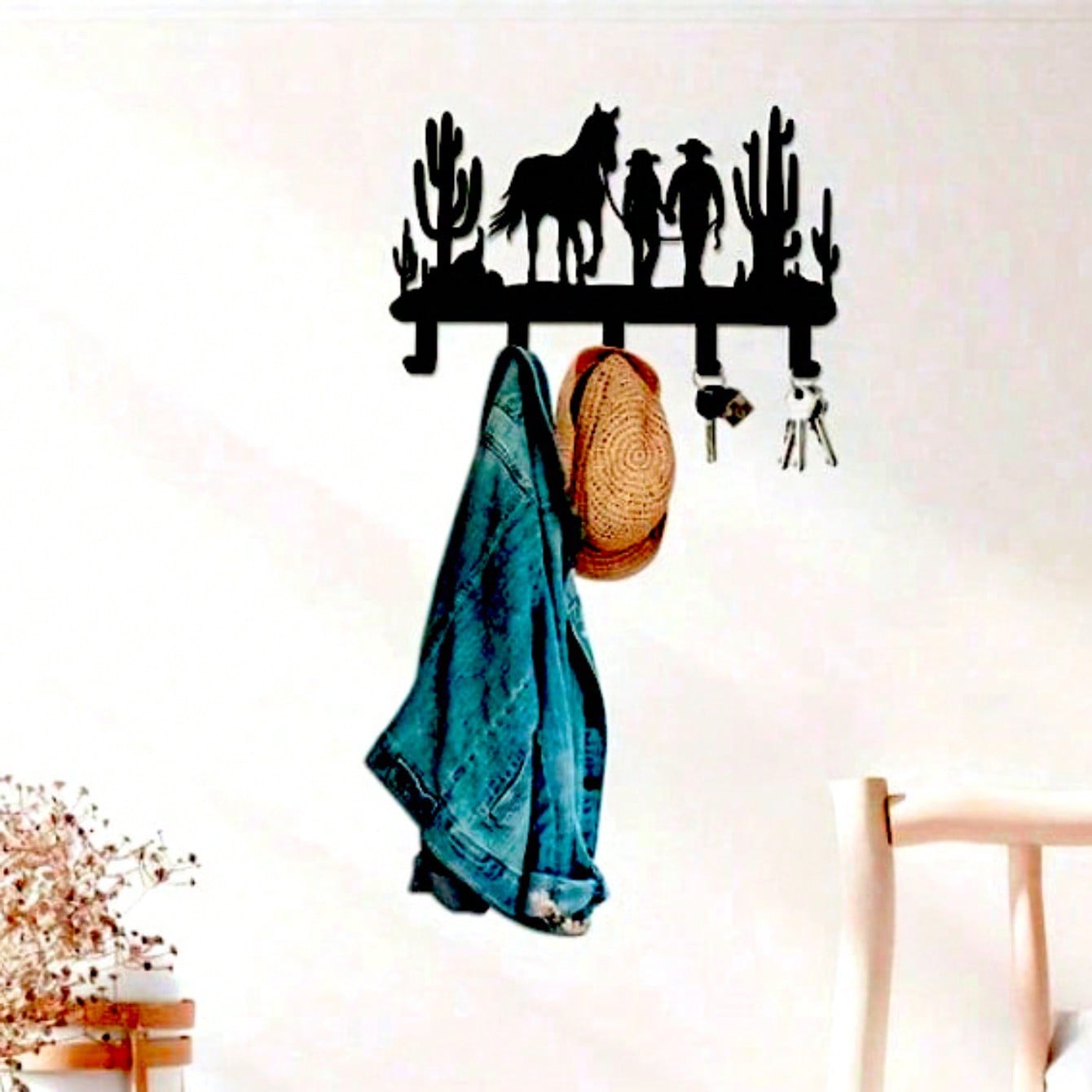 1 PC Western Cowboy Wall Hook - Metal Key, Hat, And Backpack Holder For Home Decor - Perfect For Storage In Living Rooms, Hallways, And Offices,Suitable For Modern Home Decor, Home Decoration, Room Decor, Bedroom Decor, Bathroom Decor Wall Decor Main image
