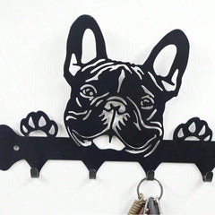 1 Pc Black Wrought Iron Dog-Shaped Key & Towel Rack - Premium Multi-Functional Wall Organizer For Kitchen & Home | Stylish Storage Solution With Metal Construction,Suitable For Modern Home Decor, Home Decoration