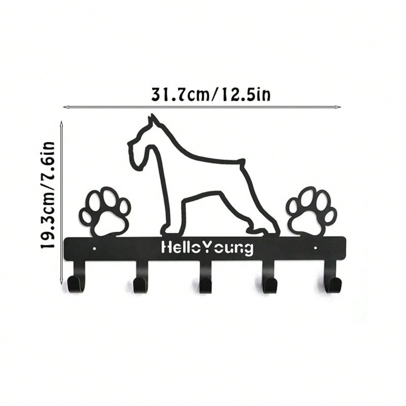 1 Pc Black Wrought Iron Dog-Shaped Key & Towel Rack - Premium Multi-Functional Wall Organizer For Kitchen & Home | Stylish Storage Solution With Metal Construction,Suitable For Modern Home Decor, Home Decoration