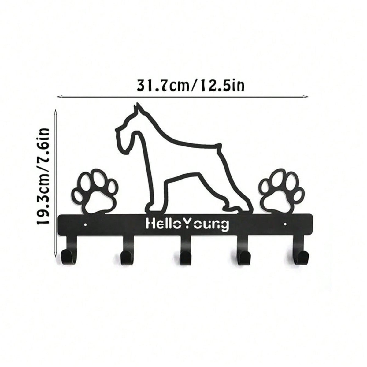 1 Pc Black Wrought Iron Dog-Shaped Key & Towel Rack - Premium Multi-Functional Wall Organizer For Kitchen & Home | Stylish Storage Solution With Metal Construction,Suitable For Modern Home Decor, Home Decoration