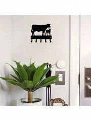 "1pc Cow Shaped Wall Hook - Cute Animal Wall Hooks for Keys, Hats & Decor, Farmhouse Bathroom & Bedroom Organization, SHEIN Home Accessories"