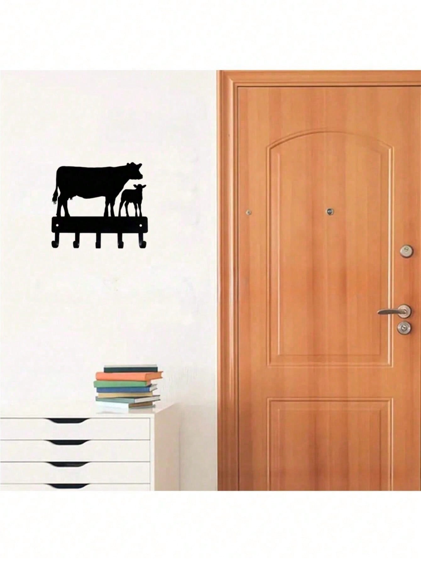 "1pc Cow Shaped Wall Hook - Cute Animal Wall Hooks for Keys, Hats & Decor, Farmhouse Bathroom & Bedroom Organization, SHEIN Home Accessories"