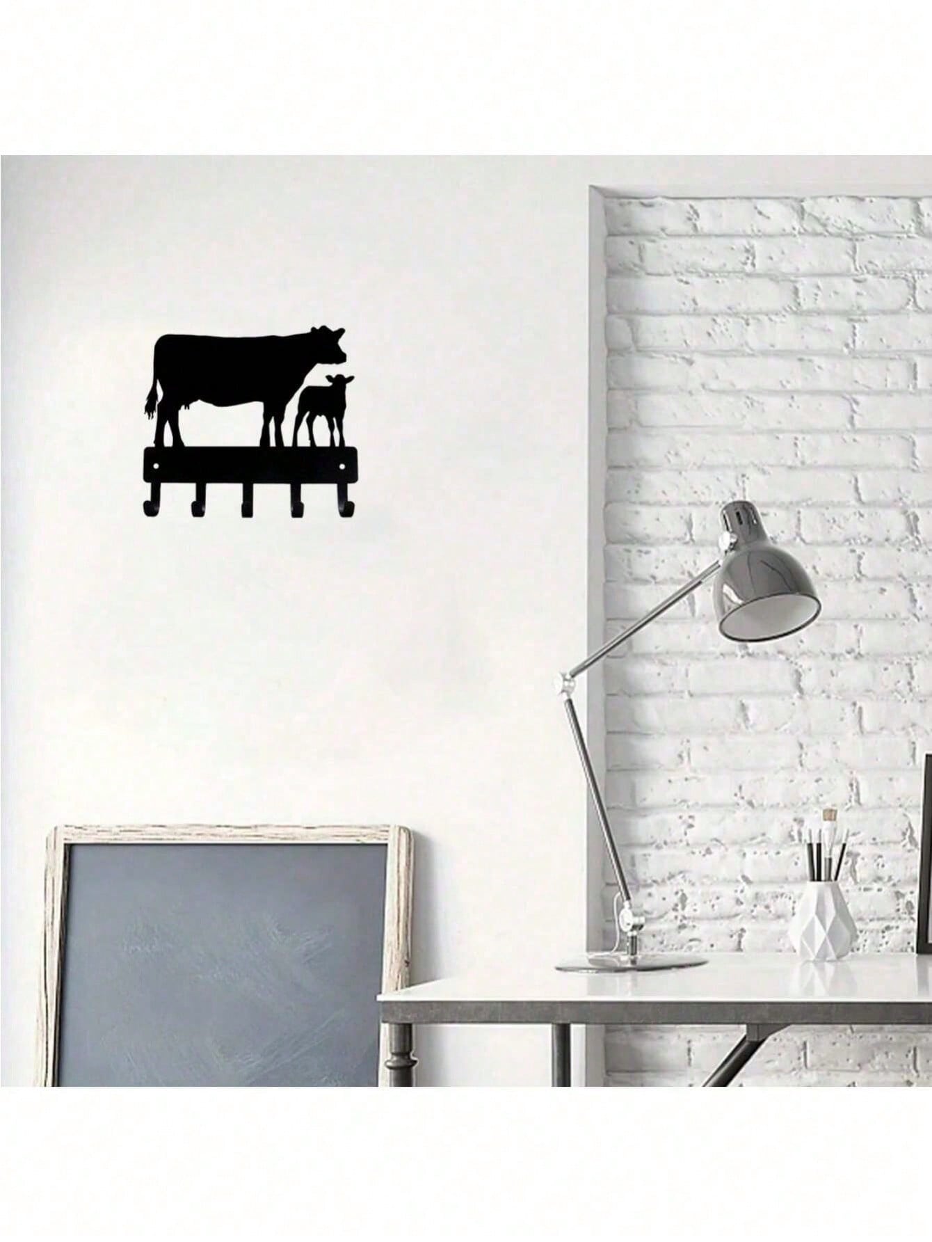 "1pc Cow Shaped Wall Hook - Cute Animal Wall Hooks for Keys, Hats & Decor, Farmhouse Bathroom & Bedroom Organization, SHEIN Home Accessories"