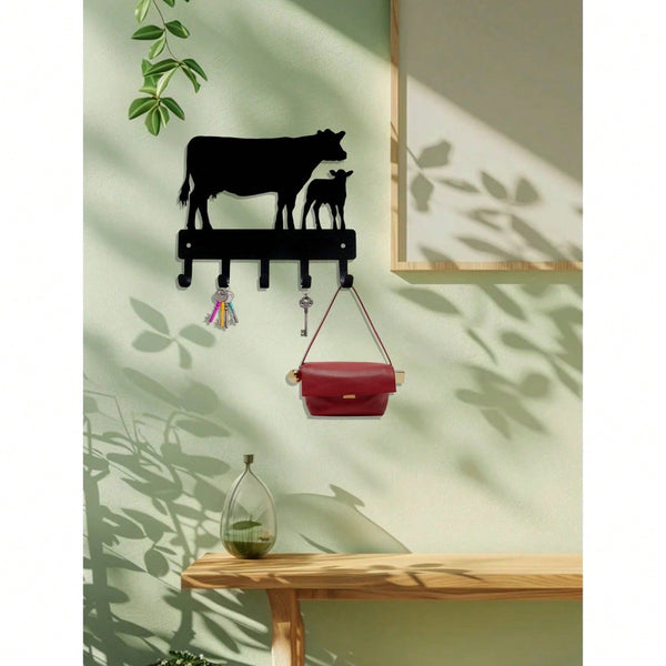 "1pc Cow Shaped Wall Hook - Cute Animal Wall Hooks for Keys, Hats & Decor, Farmhouse Bathroom & Bedroom Organization, SHEIN Home Accessories"