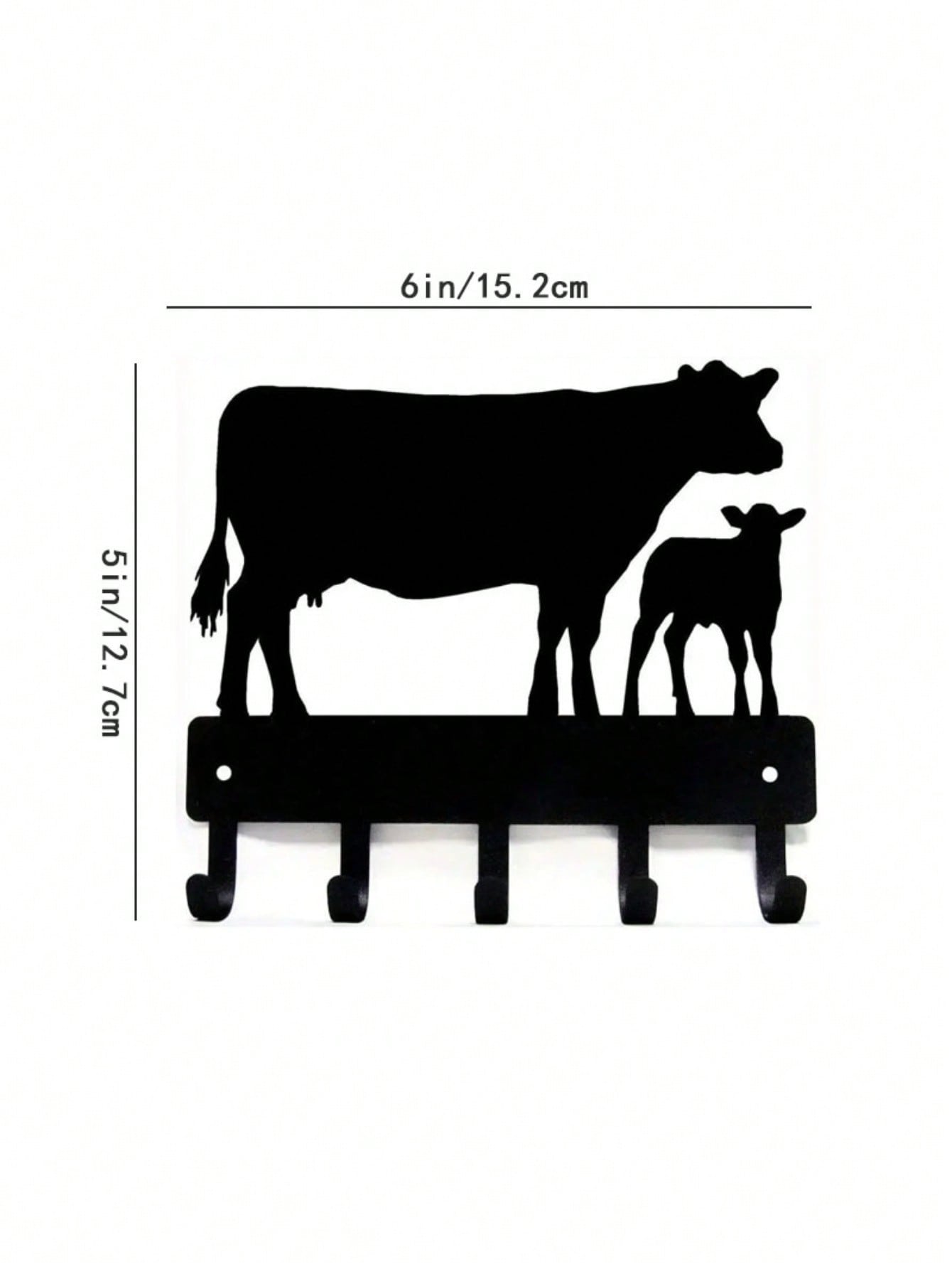 "1pc Cow Shaped Wall Hook - Cute Animal Wall Hooks for Keys, Hats & Decor, Farmhouse Bathroom & Bedroom Organization, SHEIN Home Accessories"
