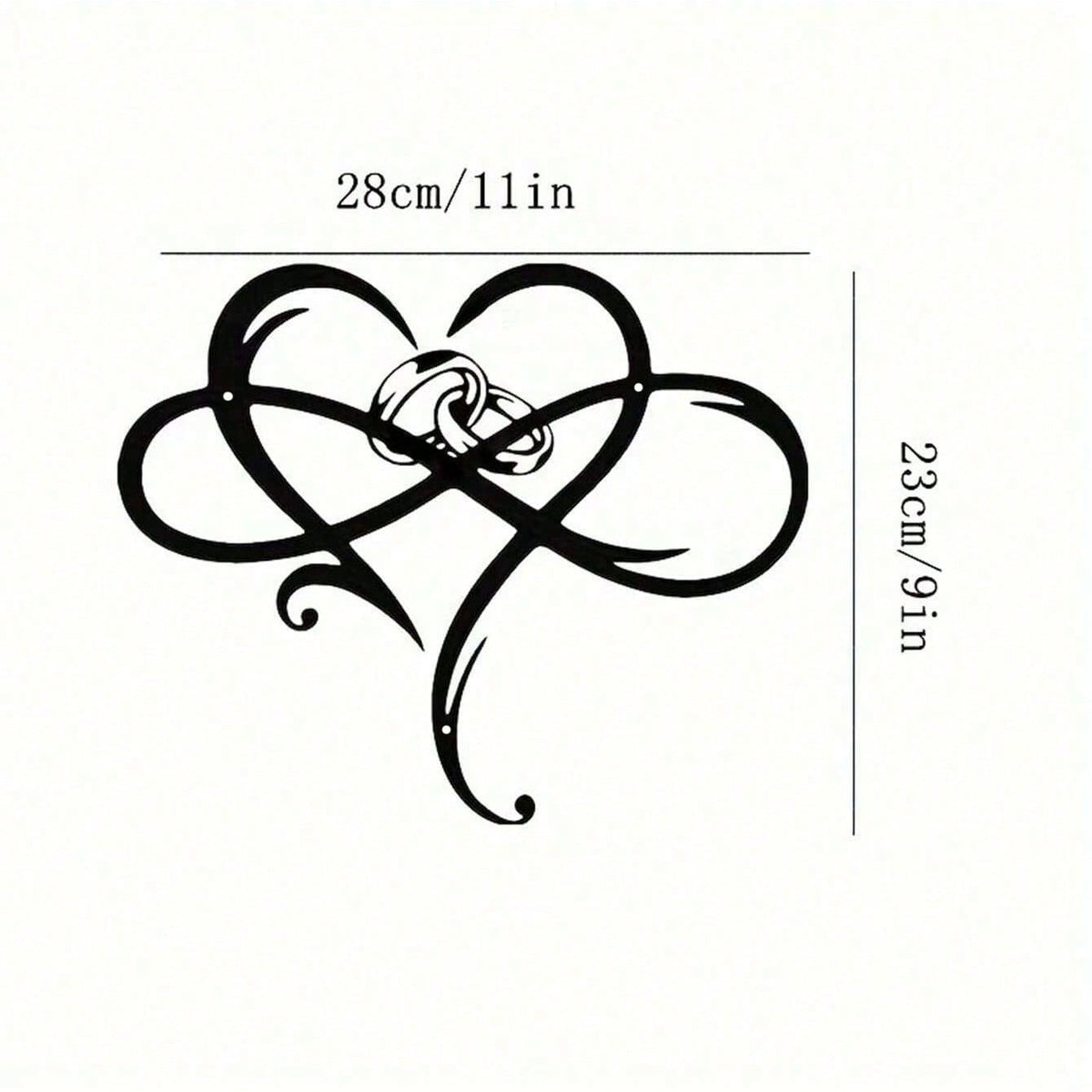 1 Piece Of Heart-Shaped Metal Wall Decoration Art Decoration, Unique Heart-Shaped Logo Metal Wall Decoration, Wall Mounted Geometric Decoration