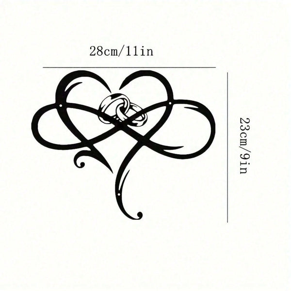 1 Piece Of Heart-Shaped Metal Wall Decoration Art Decoration, Unique Heart-Shaped Logo Metal Wall Decoration, Wall Mounted Geometric Decoration