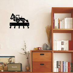 "1PC/2pcs Excavator-Shaped Wall Hook - Fun & Decorative Metal Hooks For Bedroom, Nursery, Entryway - Durable & Easy To Install, Space-Saving Organizer For Coats, Bags, Hats - Cute Construction Theme Decor"