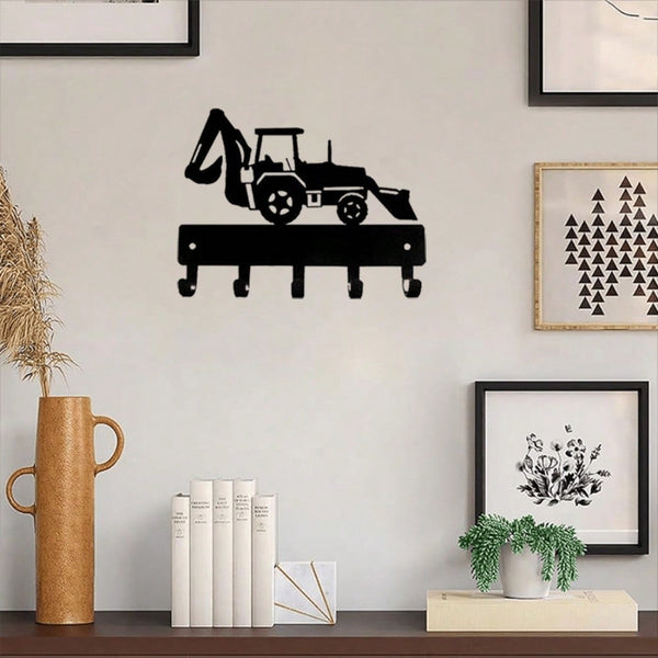 "1PC/2pcs Excavator-Shaped Wall Hook - Fun & Decorative Metal Hooks For Bedroom, Nursery, Entryway - Durable & Easy To Install, Space-Saving Organizer For Coats, Bags, Hats - Cute Construction Theme Decor"