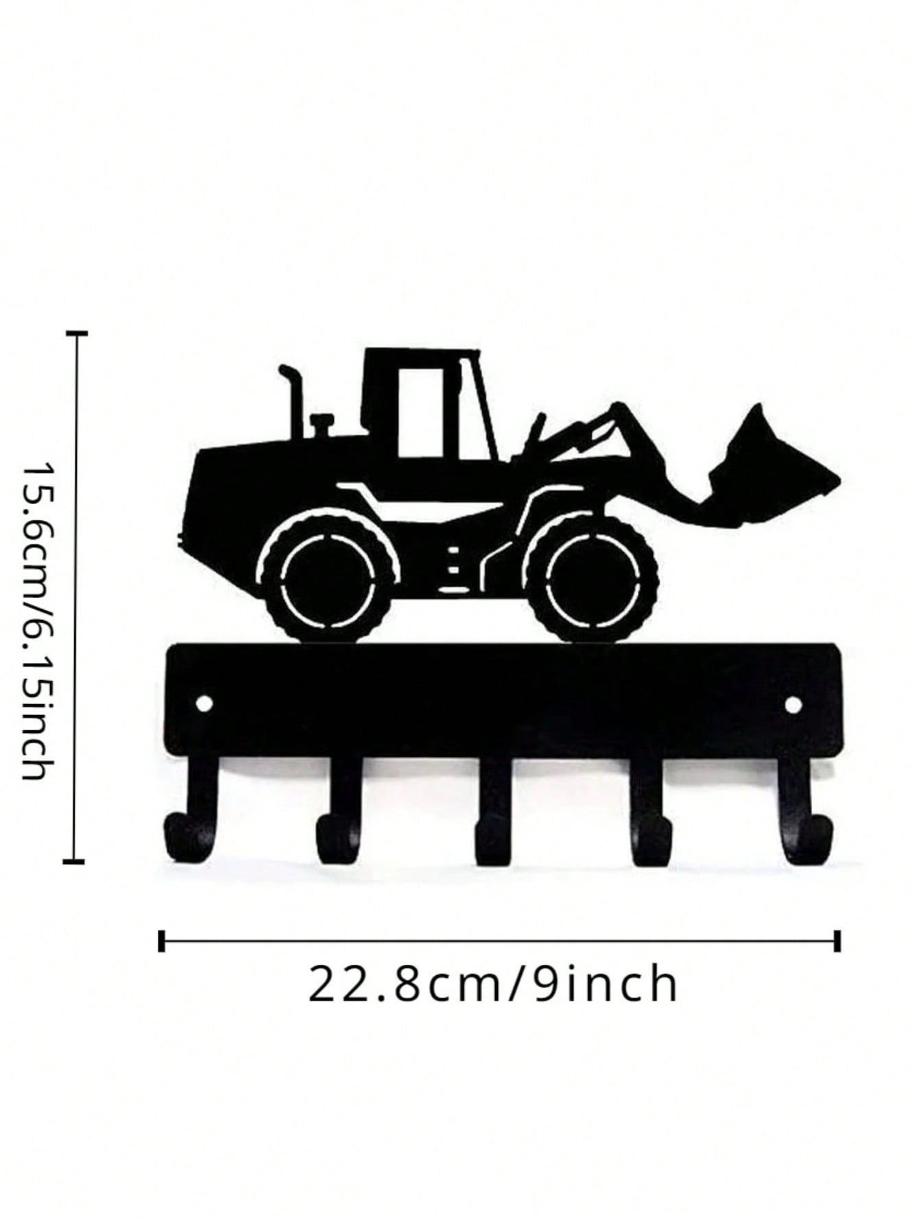 "1PC/2pcs Excavator-Shaped Wall Hook - Fun & Decorative Metal Hooks For Bedroom, Nursery, Entryway - Durable & Easy To Install, Space-Saving Organizer For Coats, Bags, Hats - Cute Construction Theme Decor"