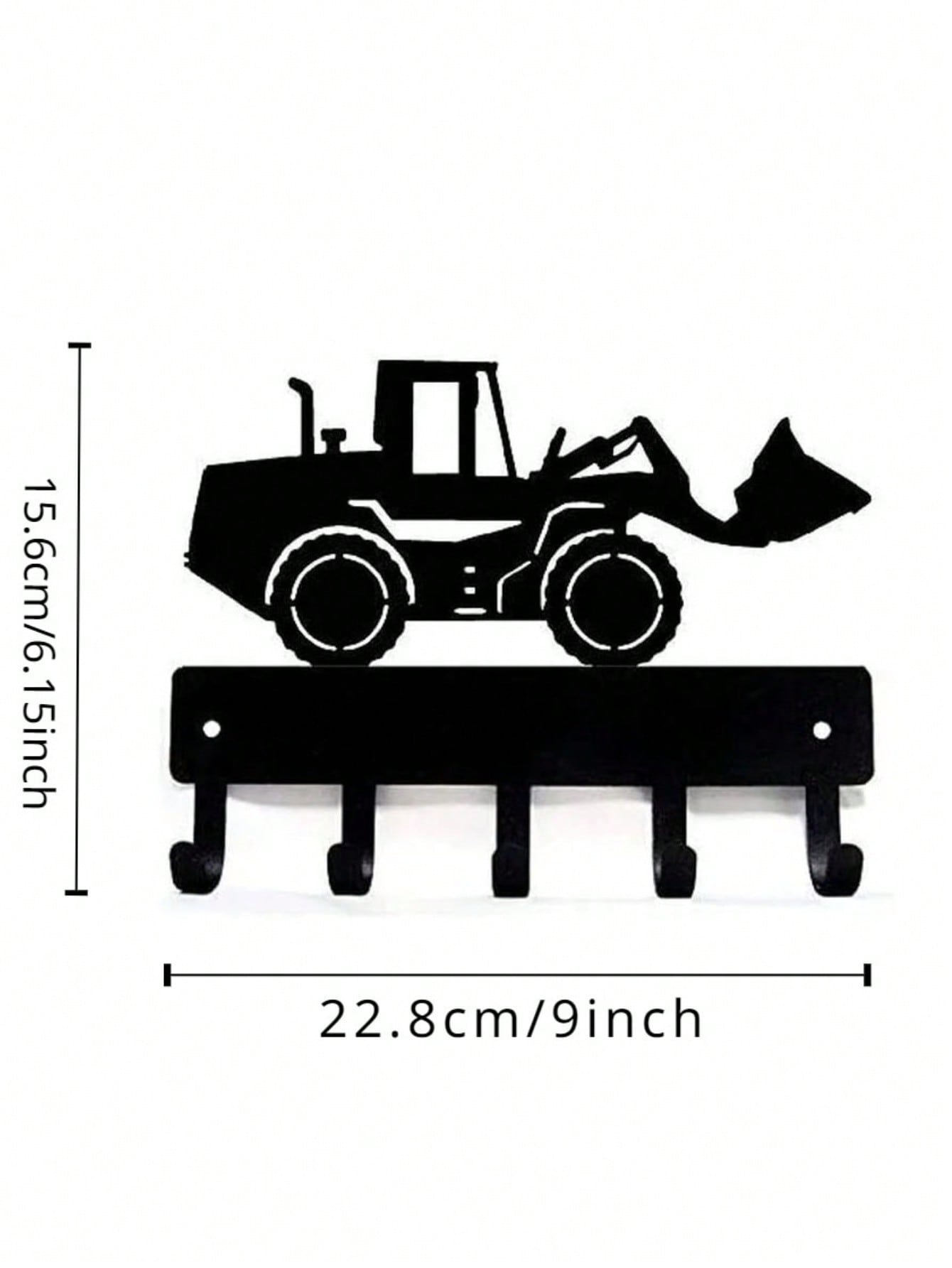 "1PC/2pcs Excavator-Shaped Wall Hook - Fun & Decorative Metal Hooks For Bedroom, Nursery, Entryway - Durable & Easy To Install, Space-Saving Organizer For Coats, Bags, Hats - Cute Construction Theme Decor"