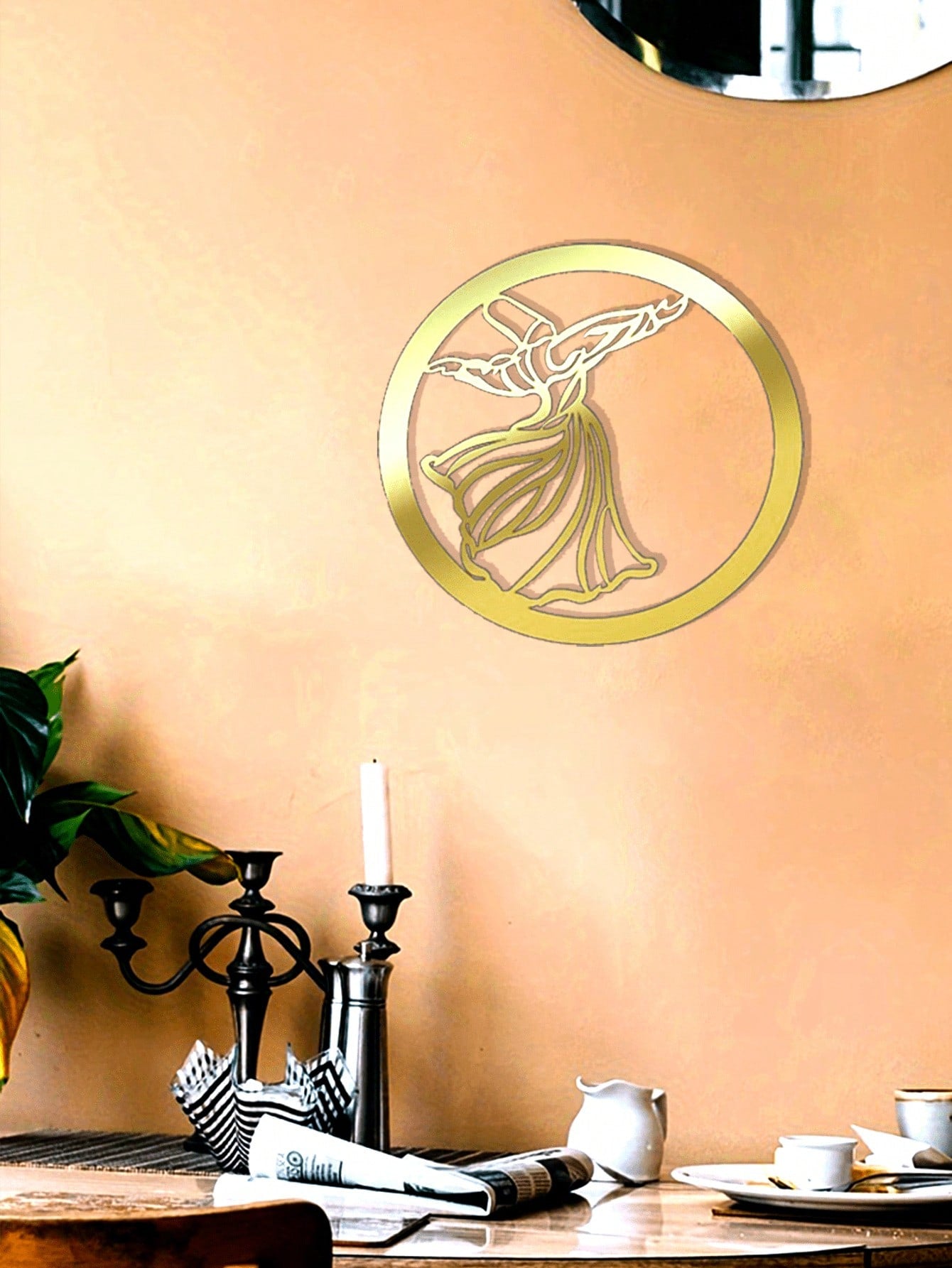 1 piece Mevlana Rumi wall decoration, metal Islamic wall decoration, metal Islamic wall decoration, Islamic home decoration, Islamic gold decoration, ****. Wall decoration. Available in a variety of sizes. Main image