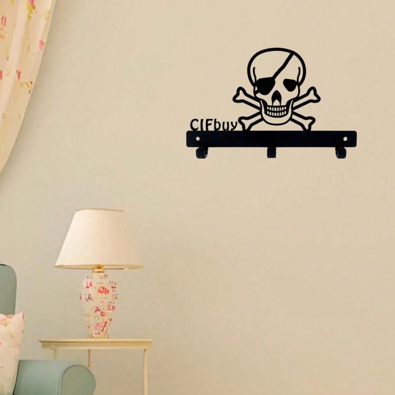 "1 Piece Stylish Black Metal Wall Hook Decor - Rust-Resistant Hanging Ornament For Living Room, Bedroom, Festival | Boho Chic Home Decor, Gothic Shelf Hanger, Aesthetic Wall Art"