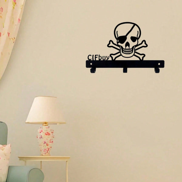"1 Piece Stylish Black Metal Wall Hook Decor - Rust-Resistant Hanging Ornament For Living Room, Bedroom, Festival | Boho Chic Home Decor, Gothic Shelf Hanger, Aesthetic Wall Art"