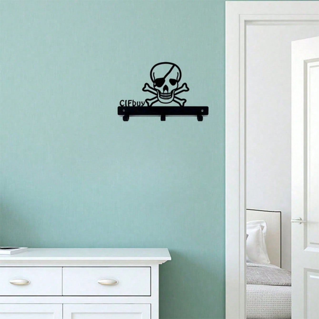 "1 Piece Stylish Black Metal Wall Hook Decor - Rust-Resistant Hanging Ornament For Living Room, Bedroom, Festival | Boho Chic Home Decor, Gothic Shelf Hanger, Aesthetic Wall Art"