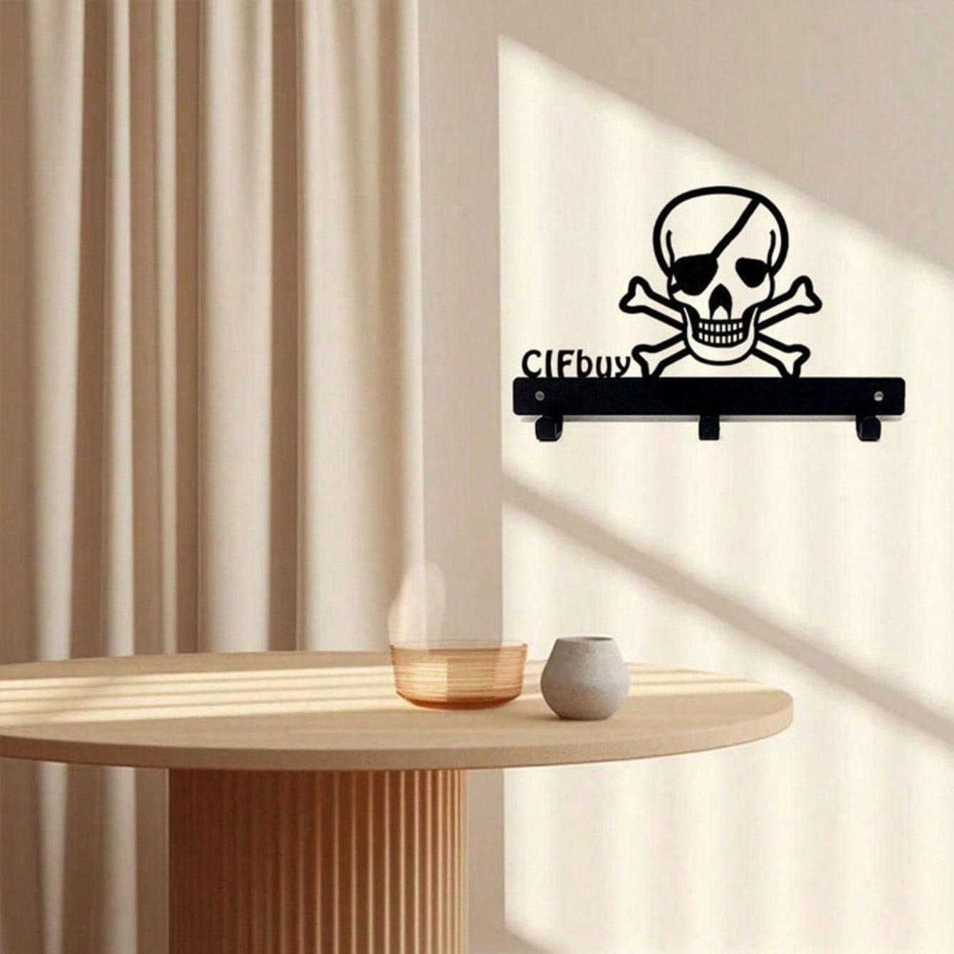 "1 Piece Stylish Black Metal Wall Hook Decor - Rust-Resistant Hanging Ornament For Living Room, Bedroom, Festival | Boho Chic Home Decor, Gothic Shelf Hanger, Aesthetic Wall Art"