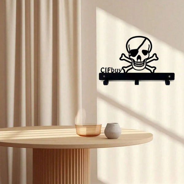 "1 Piece Stylish Black Metal Wall Hook Decor - Rust-Resistant Hanging Ornament For Living Room, Bedroom, Festival | Boho Chic Home Decor, Gothic Shelf Hanger, Aesthetic Wall Art"