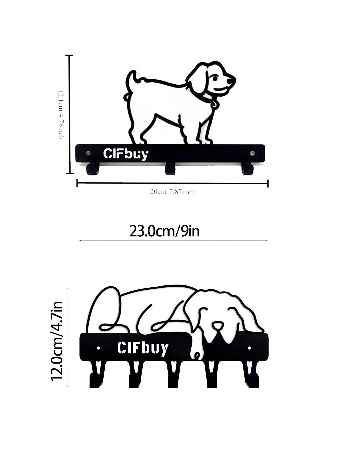 1PC Gothic Black Metal Dog-Shaped Mug Hooks - Cute Animal Coat Hangers, Unique Home Decor, Kitchen & Wall Hooks For Keys, Hats, Mugs - Vintage Style Gift For Pet Lovers, Cozy Housewarming Present Secondary image