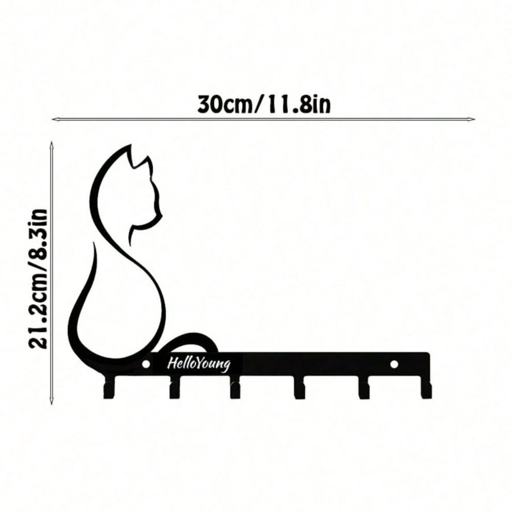 1pc Metal Wall Hook - Cat Claw Design, Versatile Hanging Storage Rack For Coat, Key, Belt, Towel, Bag - Pet Lover Home Decor Accent For Living Room, Bedroom, Entryway, Hallway And Mudroom - Mounted Organizer With Sleek Black Finish To Elevate Organization