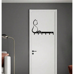 1pc Metal Wall Hook - Cat Claw Design, Versatile Hanging Storage Rack For Coat, Key, Belt, Towel, Bag - Pet Lover Home Decor Accent For Living Room, Bedroom, Entryway, Hallway And Mudroom - Mounted Organizer With Sleek Black Finish To Elevate Organization