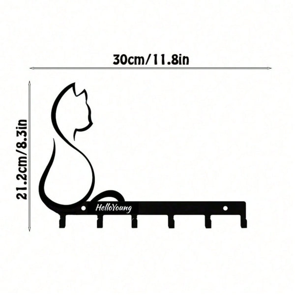 1pc Metal Wall Hook - Cat Claw Design, Versatile Hanging Storage Rack For Coat, Key, Belt, Towel, Bag - Pet Lover Home Decor Accent For Living Room, Bedroom, Entryway, Hallway And Mudroom - Mounted Organizer With Sleek Black Finish To Elevate Organization