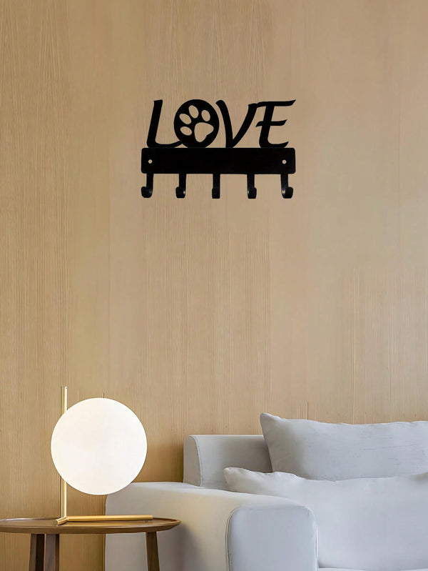 "1 Valentine's Heart Metal Key Holder - Romantic Wall Hook for Keys, Jewelry and Accessories - Lovely Home Storage for Bedrooms, Bathrooms, Entrance - Perfect Gift for Couple, Him, Her"