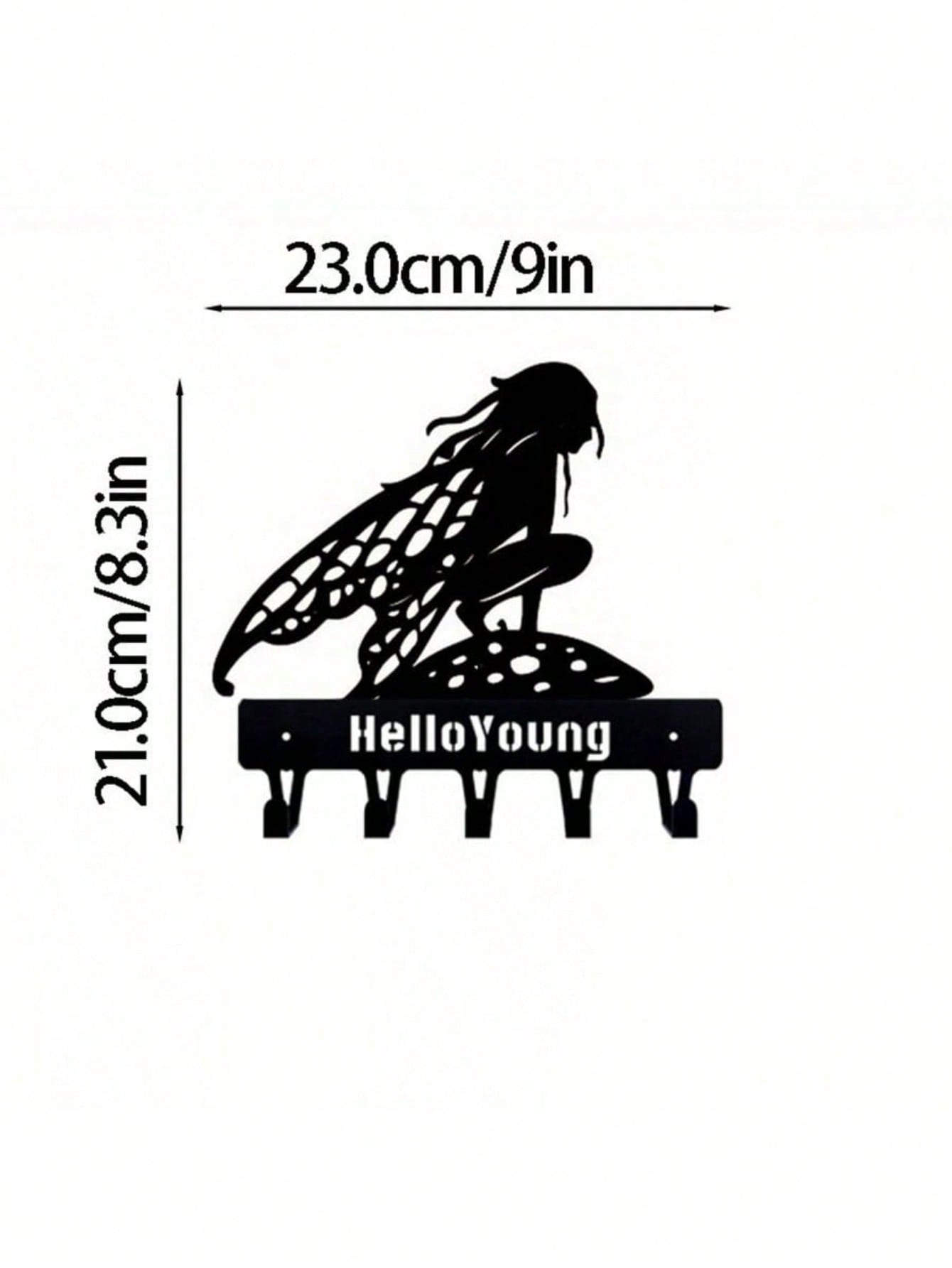 "1PC Garden Fairy Alette Wall Mounted Metal Storage Hook - Stylish Multifunctional Kitchen Storage Rack for Coats, Keys, Towels - Home Entrance and Living Room Decor, Wrought Iron Hook, Space Saving Shelf"