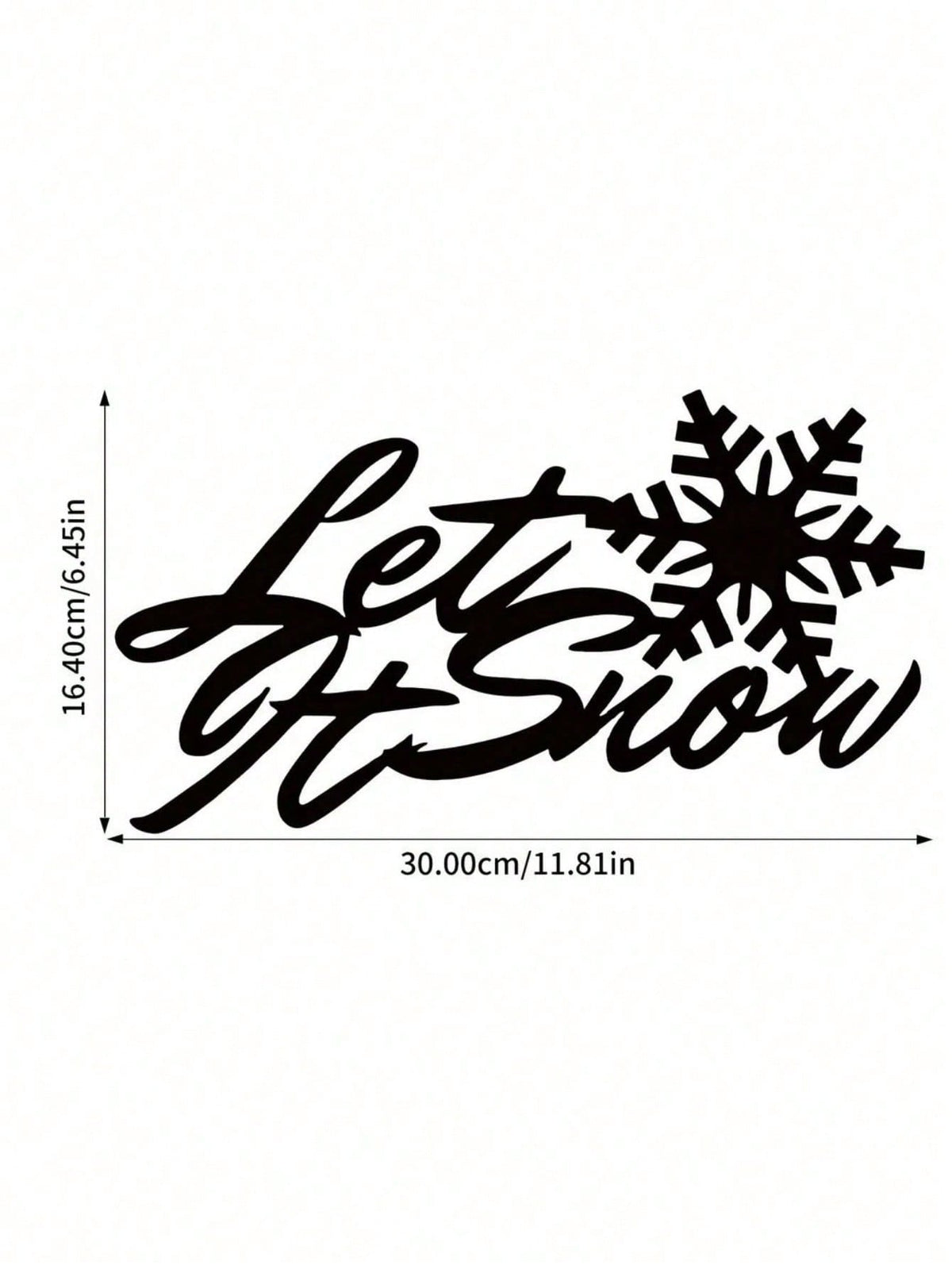 1 PC Home Decor Iron Black Metal “let it snow” Wall Decor Wall Sticker, Indoor/Outdoor Personalized Gift Holiday Gift for Snow Loving Friends