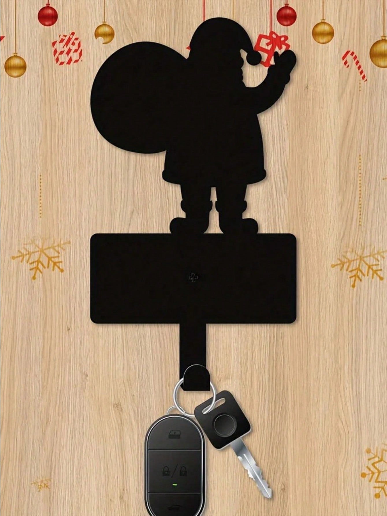 1PC Christmas Metal Creative Christmas Silhouette Key Holder - Household Multi-Purpose Clothes Bag Key Hooks - Gorgeous Christmas Decorative Hooks