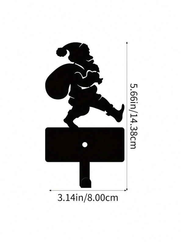 1PC Christmas Metal Creative Christmas Silhouette Key Holder - Household Multi-Purpose Clothes Bag Key Hooks - Gorgeous Christmas Decorative Hooks