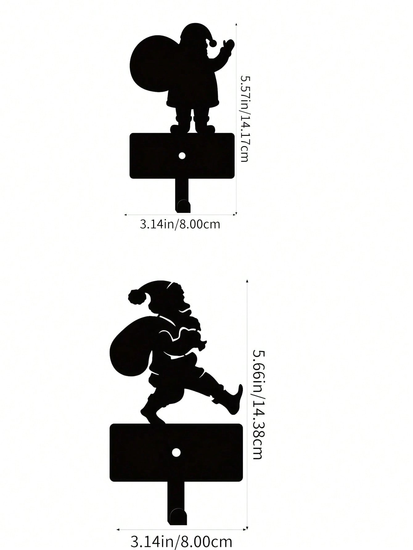 1PC Christmas Metal Creative Christmas Silhouette Key Holder - Household Multi-Purpose Clothes Bag Key Hooks - Gorgeous Christmas Decorative Hooks