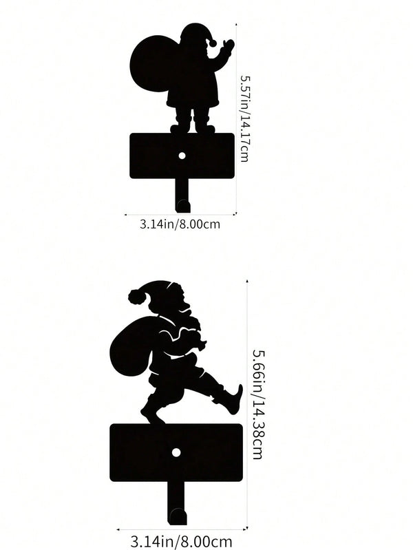 1PC Christmas Metal Creative Christmas Silhouette Key Holder - Household Multi-Purpose Clothes Bag Key Hooks - Gorgeous Christmas Decorative Hooks