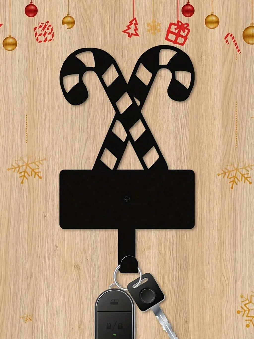 A cute Christmas gingerbread man metal key hook, festive Christmas decorations, wall-mounted hooks, stylish iron bathroom towel hooks, and charming scene decorations.