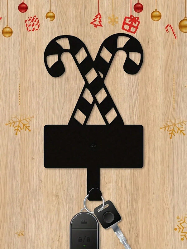 A cute Christmas gingerbread man metal key hook, festive Christmas decorations, wall-mounted hooks, stylish iron bathroom towel hooks, and charming scene decorations.