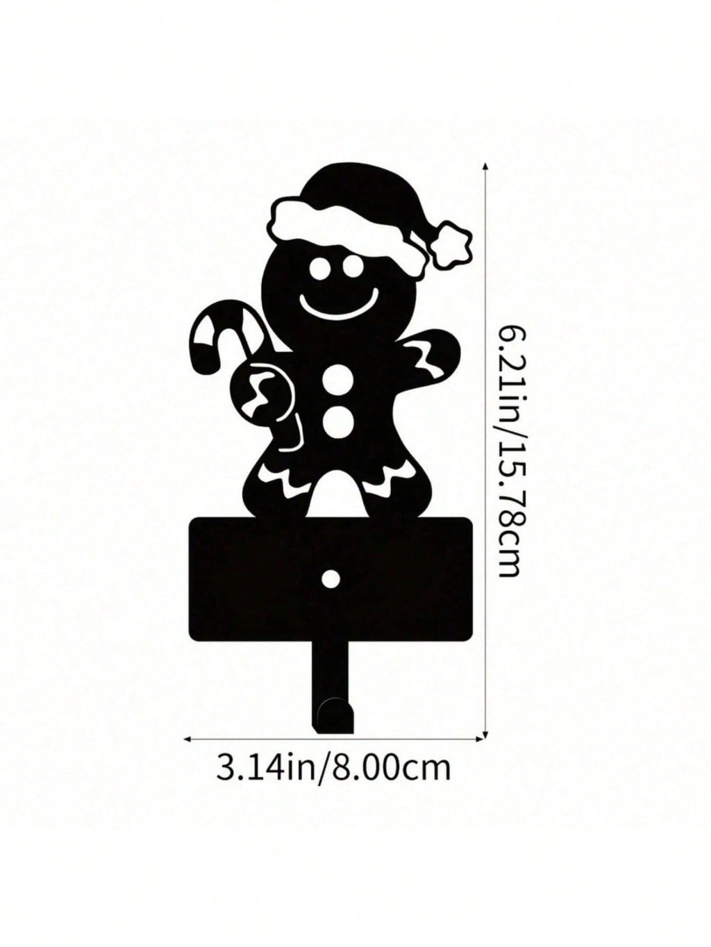 A cute Christmas gingerbread man metal key hook, festive Christmas decorations, wall-mounted hooks, stylish iron bathroom towel hooks, and charming scene decorations.