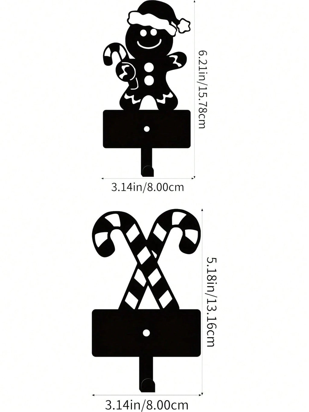 A cute Christmas gingerbread man metal key hook, festive Christmas decorations, wall-mounted hooks, stylish iron bathroom towel hooks, and charming scene decorations.
