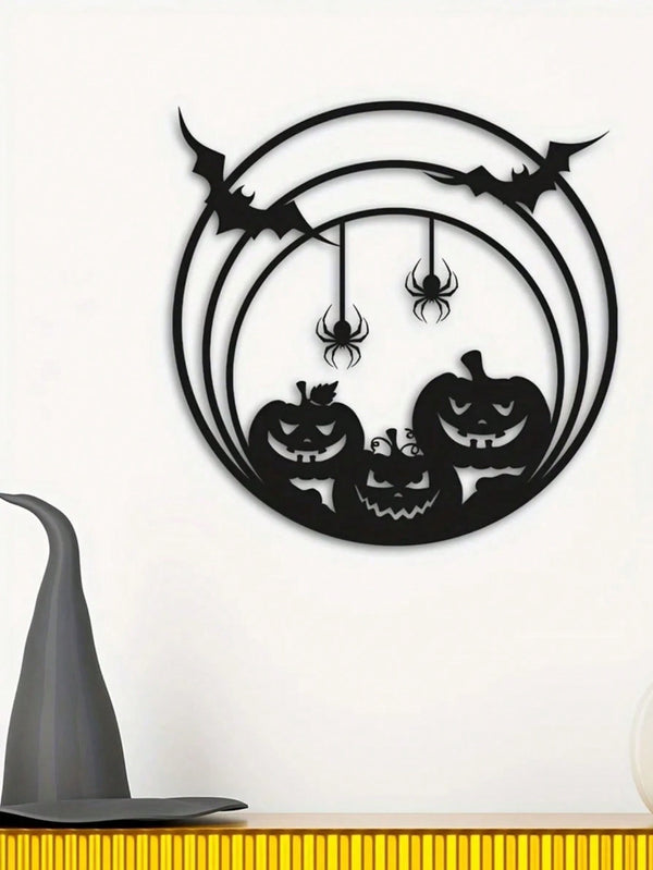 1 piece Halloween pumpkin metal wall decoration, spider web bat house number wall decoration, Halloween Day of the Dead home party decoration, home decoration, Halloween decoration, room decoration