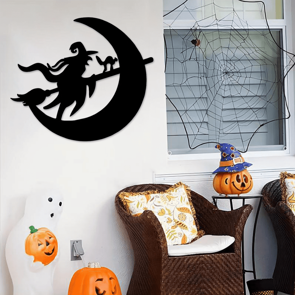 1 piece Halloween pumpkin metal wall decoration, spider web bat house number wall decoration, Halloween Day of the Dead home party decoration, home decoration, Halloween decoration, room decoration