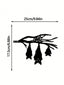 1 Halloween iron silhouette hanging three-bat shaped stump garden hollow sculpture ornament, metal inlay, ground wrought iron artwork