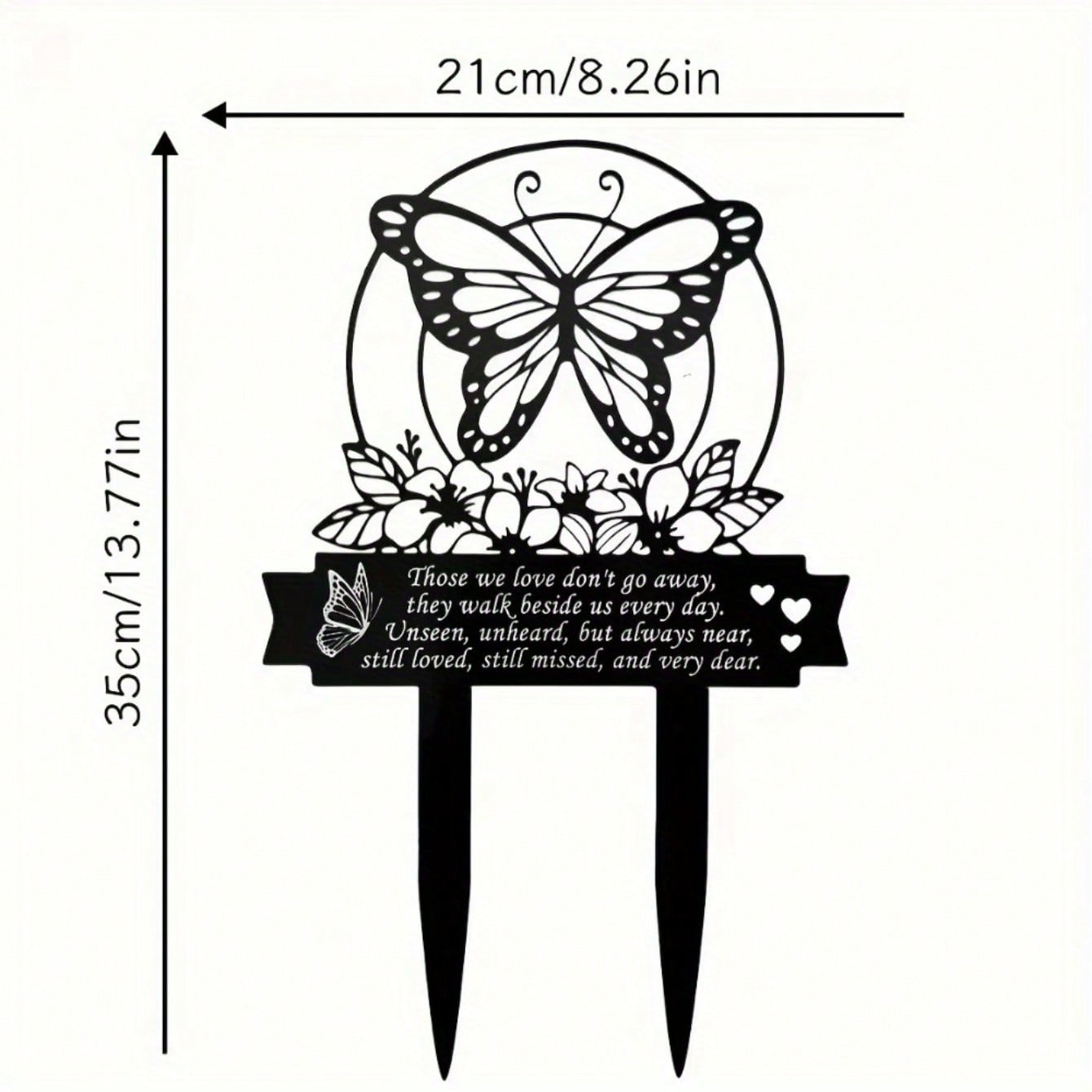 1pc Metal plaque commemorating the Day of the Dead - handmade burial decoration insert for outdoor gardens or courtyards, featuring designs of sympathetic birds and butterflies