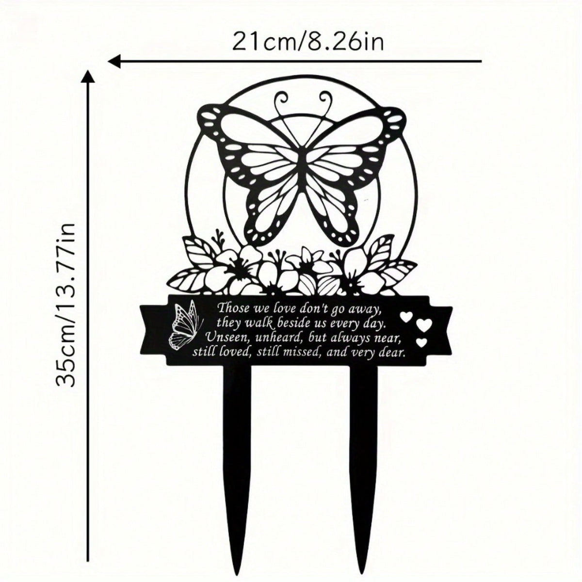 1pc Metal plaque commemorating the Day of the Dead - handmade burial decoration insert for outdoor gardens or courtyards, featuring designs of sympathetic birds and butterflies