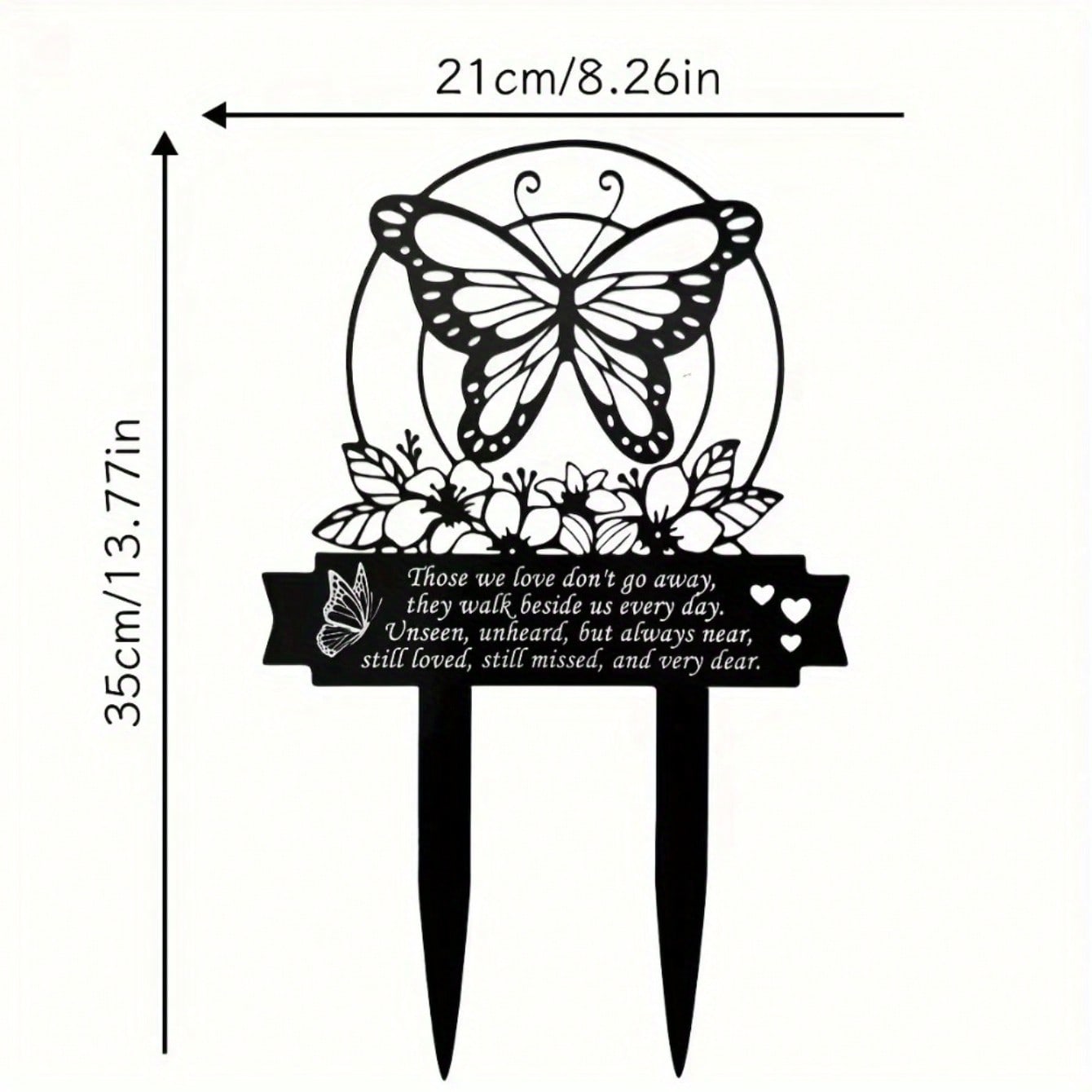 1pc Metal plaque commemorating the Day of the Dead - handmade burial decoration insert for outdoor gardens or courtyards, featuring designs of sympathetic birds and butterflies
