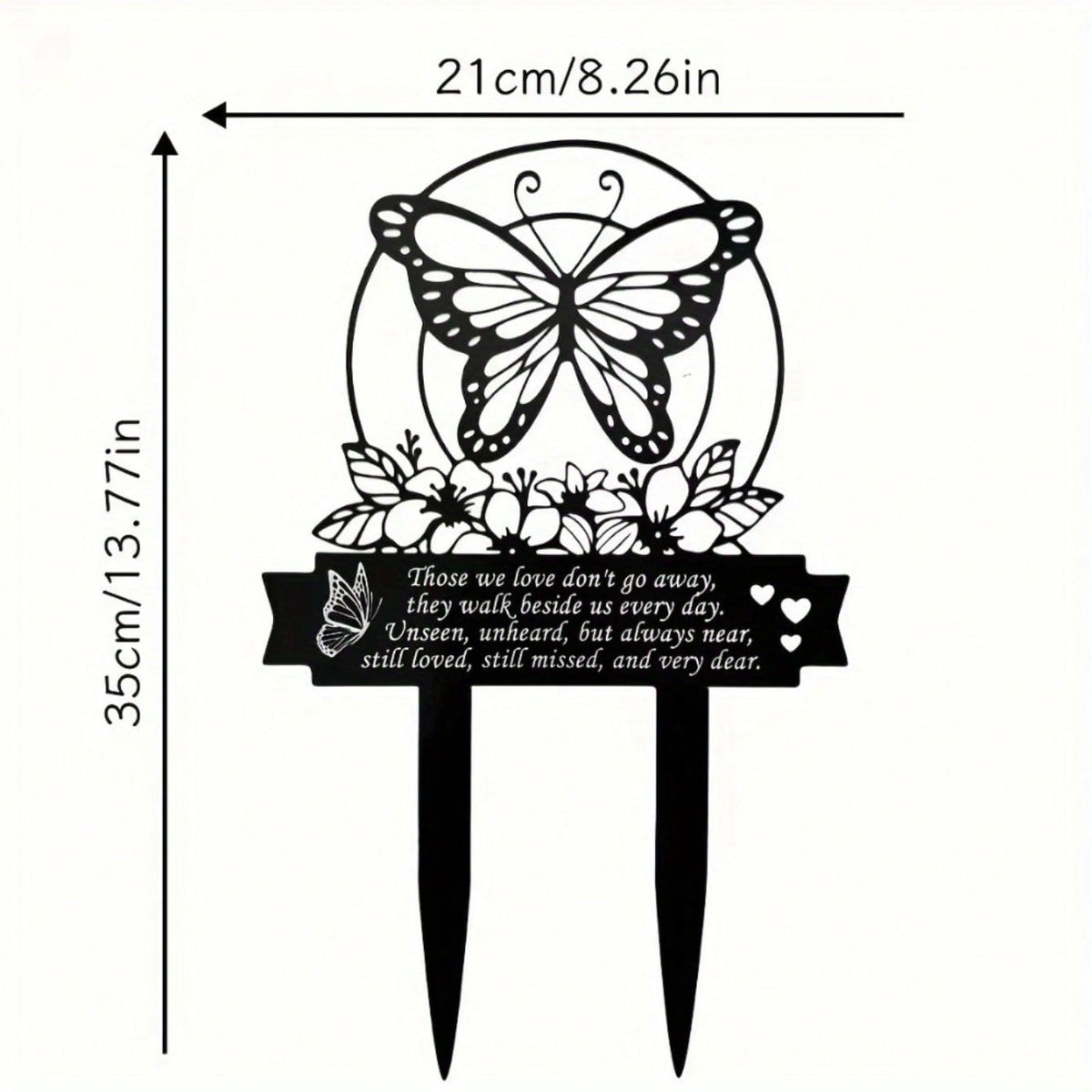 1pc Metal plaque commemorating the Day of the Dead - handmade burial decoration insert for outdoor gardens or courtyards, featuring designs of sympathetic birds and butterflies