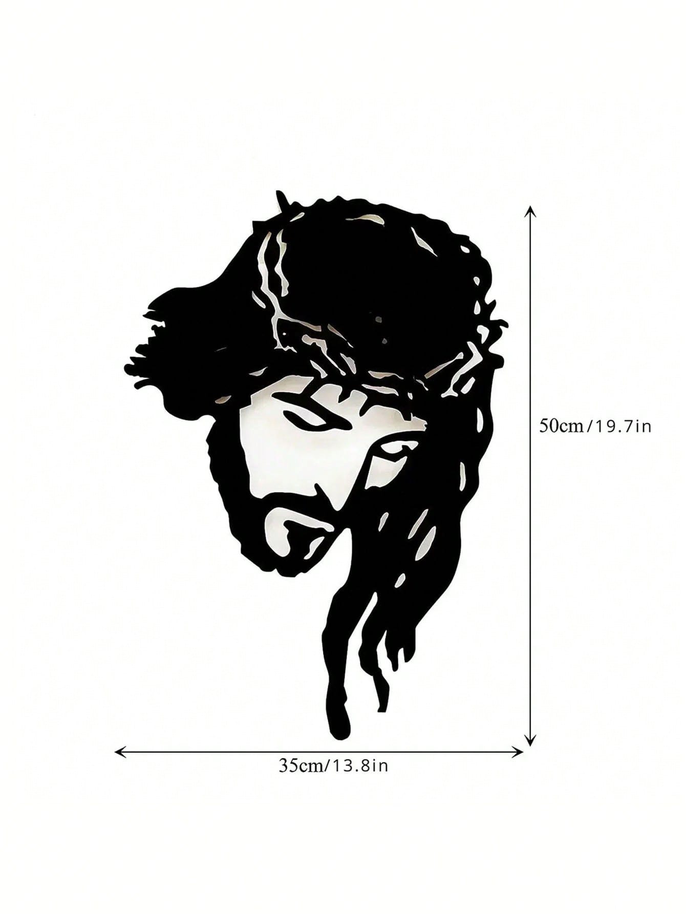 Jesus Christ Metal Wall Art - Elegant Iron Silhouette for Home & Easter Decor | Inspirational Spiritual Gift，Suitable for modern home decoration, home decoration, room decoration, wall decoration for bedroom, living room or bathroom, waterproof, rust-proo Secondary image