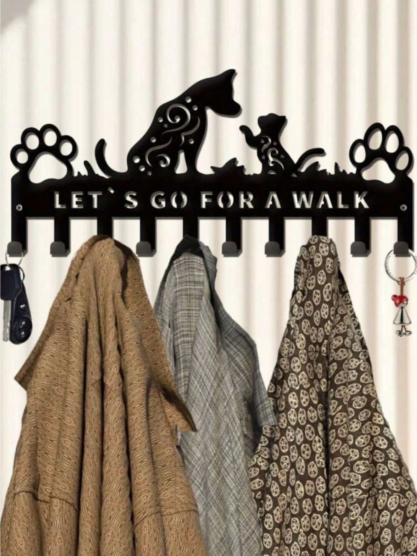 "1/2 Black Metal Dog Paw Towel Hook - Cute Dog Themed Hook for Dog Lovers | Pet Themed Home Decor, Kitchen and Bathroom Storage | Durable and Stylish, Gift for Dog Owners"